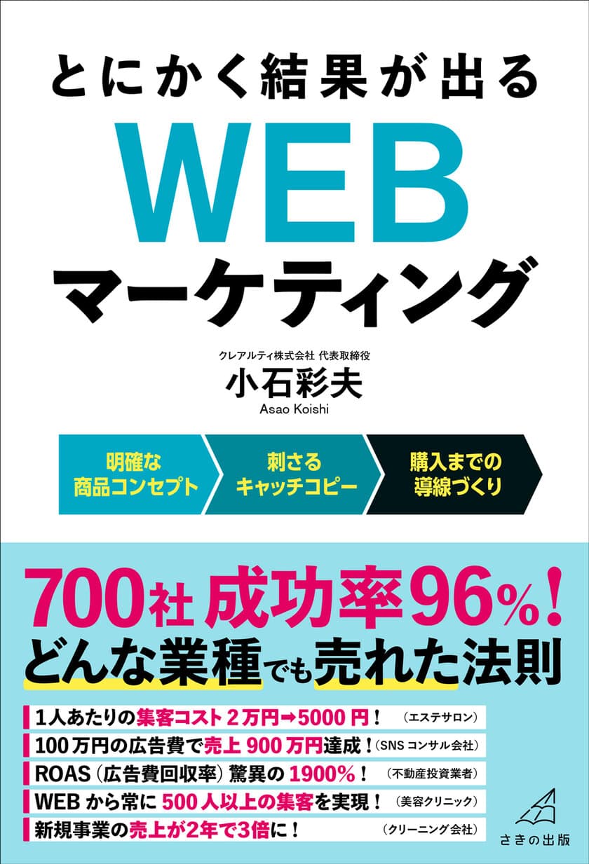 700社 成功率96％のWEBコンサルタントが極秘メソッドを公開　
『とにかく結果が出る WEBマーケティング』6月24日に刊行