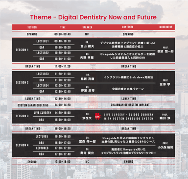 図3　Osstem Meeting 2024 Tokyo シンポジウムスケジュール