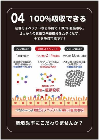 ペプチドマッスル_展示会04超低分子ペプチド100％吸収