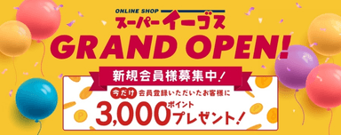 オープン記念キャンペーン開催中★3&#44;000ポイント付与