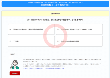 理解度確認テストのページ例