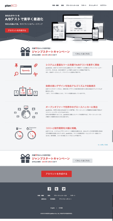 A/Bテストで素早く最適化