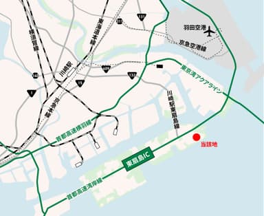 東扇島冷凍自動倉庫開発案件　周辺地図