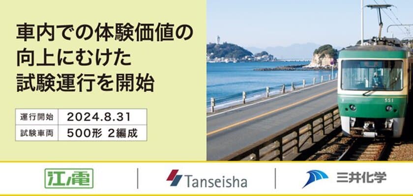 三井化学、江ノ島電鉄、丹青社、
車内での体験価値の向上にむけた試験運行を開始