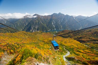 立山ロープウェイと紅葉(10月上旬～)