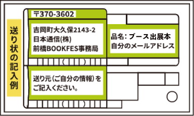 「本のやりとり出展」で「配送」を選んだ場合の発送伝票イメージ