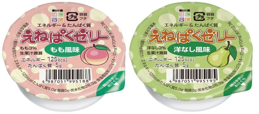 高齢者・要介護者向け栄養補助食品「えねぱくゼリー」に
新風味(もも風味、洋なし風味)追加　9月18日新発売