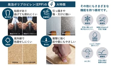 発泡ポリプロピレン(EPP)素材の特徴