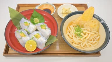 徳島産ぼうぜ寿司と秋野菜天うどんセット