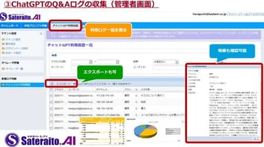 ChatGPTのQ&Aログの収集(管理者画面)