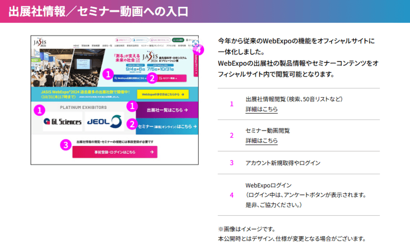 分析・科学機器関連の最新情報を発信するサイト
【JASIS WebExpo(R)2024】
化学物質規制、ラボDXやヘルスケアDXに関する
セミナー動画を20タイトル以上追加