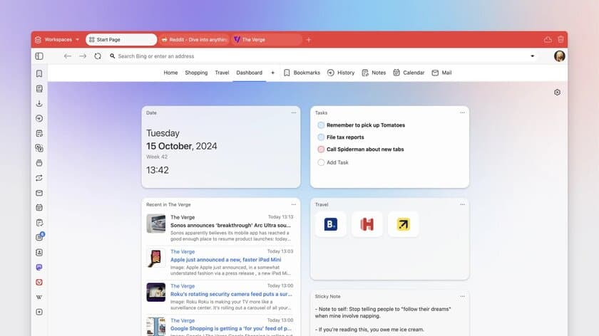 デスクトップ版無料ウェブブラウザ
「Vivaldi」最新版 7.0をリリース！　
UI刷新と新機能「ダッシュボード」とともに新たなシーズンに突入