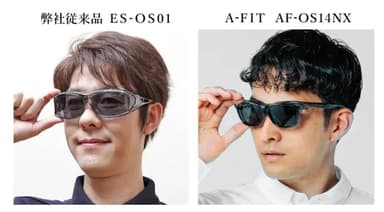 従来品とA-FITオーバーグラス