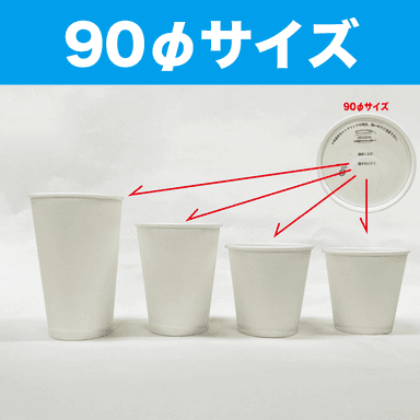 90φシリーズの4つのカップサイズ