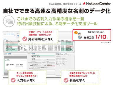 HotLeadCreator：自社でできる高速＆高精度な名刺のデータ化