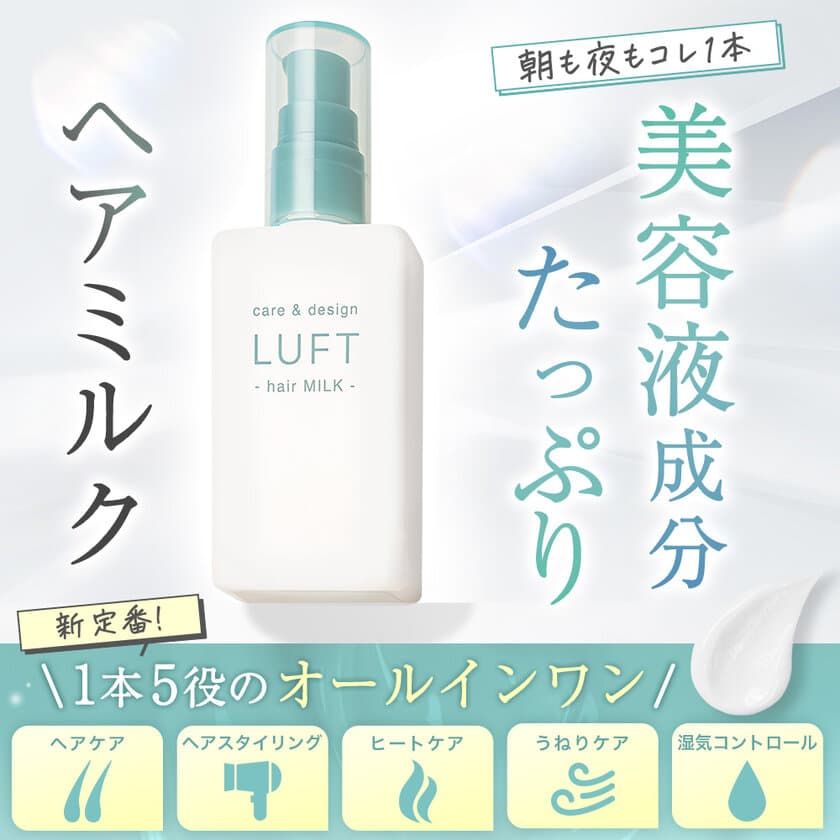 LUFT ケア＆デザイン ミルク12月1日新発売　
～髪に潤いと輝きを、1本で叶える洗い流さないトリートメント～