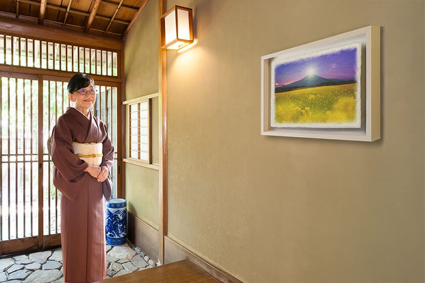 水晶と美しい風景の二つのパワーで
お部屋に運気を呼び込みます！
風水インテリアアート水晶入り
「和紙の絵写真」販売開始！