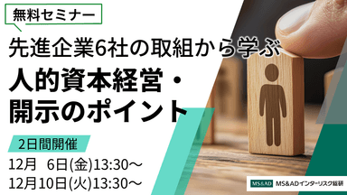 【12/6・10開催無料ウェビナー】先進企業6社の取組みから学ぶ人的資本経営・開示のポイント