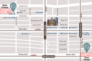 東京店／銀座店MAP