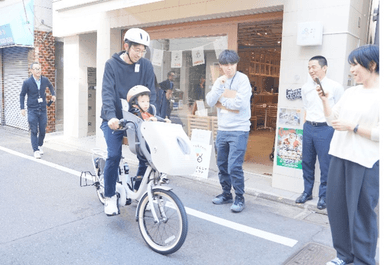 子ども乗せ自転車体験