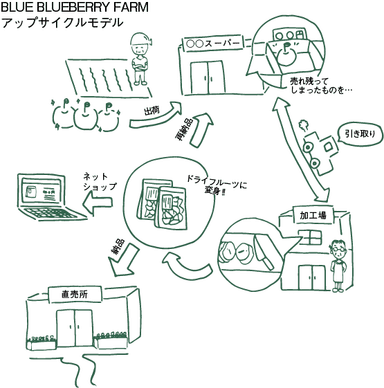 BLUE BLUEBERRY FARMアップサイクルモデル