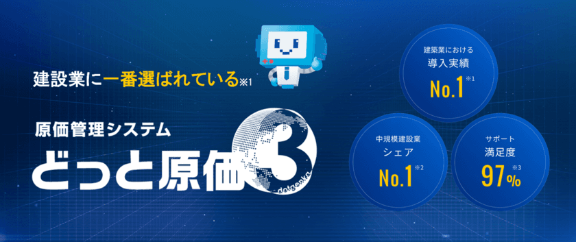 建設業導入実績No.1の原価管理システム「どっと原価シリーズ」
新サポートコンテンツ・サービスを拡充