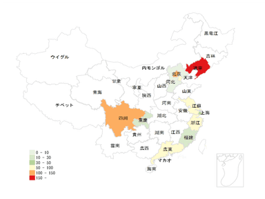 図2_中国日系コンビニの地域分布