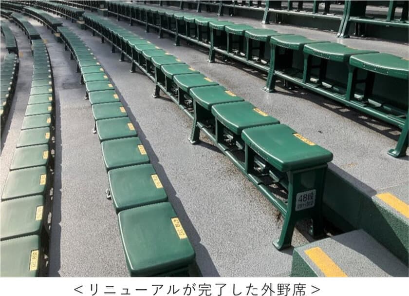 阪神甲子園球場外野席のリニューアルに伴い
古い座面のリサイクルを行います
～KOSHIEN“eco”Challengeによる
リサイクルの取組み～