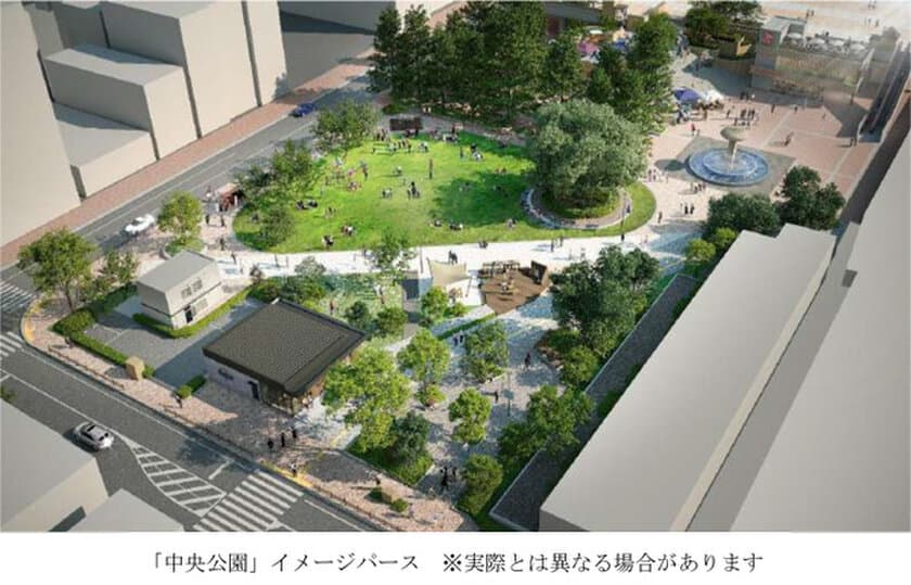 関西初の都市公園リノベーション協定制度を活用し
「居心地が良く歩きたくなる」まちづくりを目指す
「阪神尼崎駅前 中央公園」3月29日（土） 
リニューアルオープン！