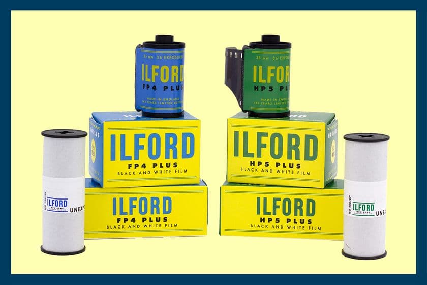 ILFORD(イルフォード)創業145周年を記念して限定生産された
レトロなデザインのHP5 PLUSとFP4 PLUS白黒フィルムを
日本で出荷開始