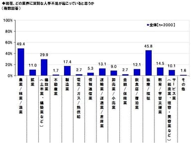 人材不足が深刻と思う業界