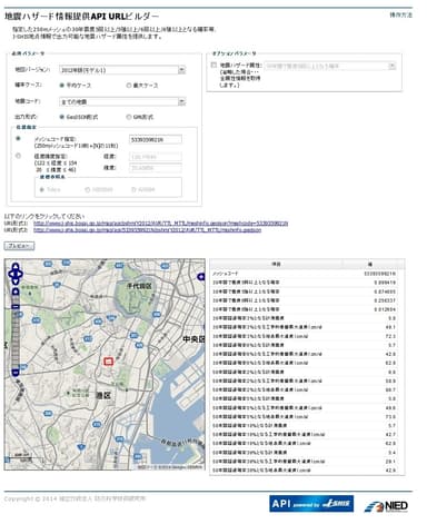 地震ハザード情報提供API URLビルダー