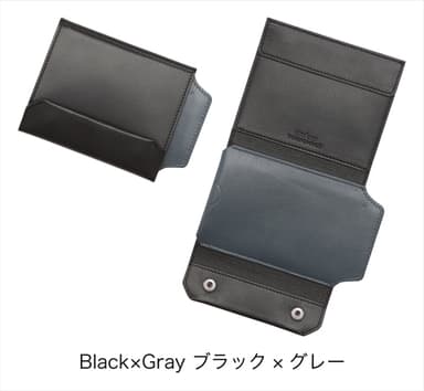 iPhoneも入る財布　ブラック×グレー