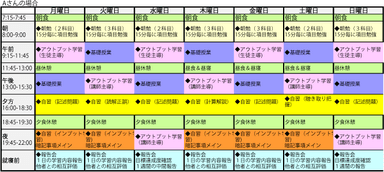 スケジュールは1人1人の状況に合わせて作成