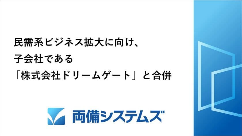 両備システムズ、民需系ビジネス拡大に向け、
子会社である「株式会社ドリームゲート」と合併