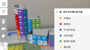 立体周期表を見たい角度に操作することができる