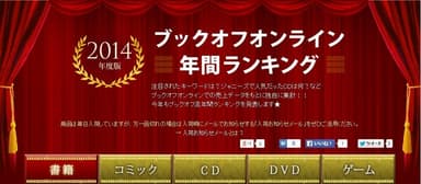 ブックオフオンライン年間ランキングwebページ