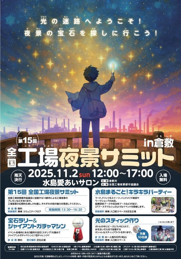 「全国工場夜景サミットin倉敷」開催!
~全国の魅力が集結!マルシェやバスツアーなど、
工場夜景を五感で満喫する一日~