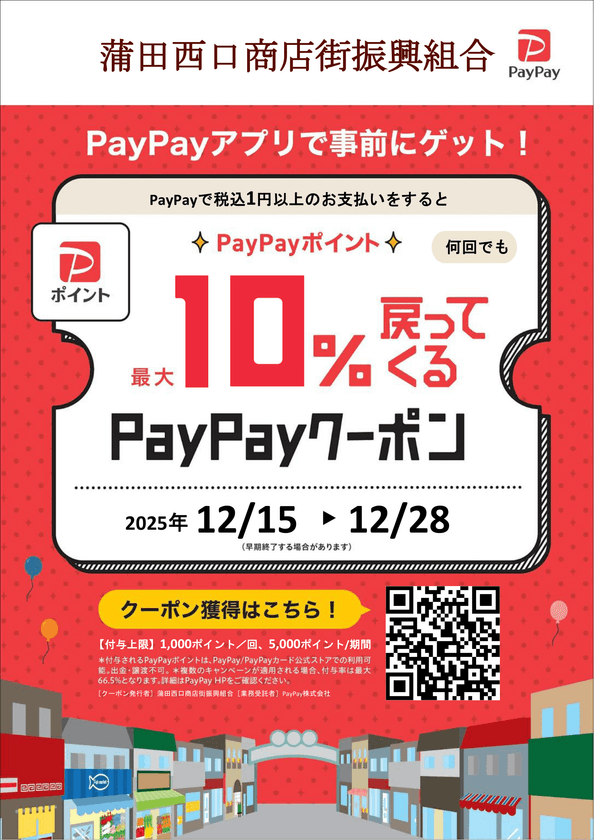 蒲田西口商店街×PayPay
「2025クリスマスKAMATA お買い物キャンペーン」開催