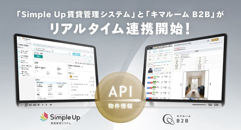 中小規模不動産会社のDX化を推進する
「Simple Up賃貸管理システム」が、業者間流通サービス
「キマルーム B2B」とリアルタイム連携を開始