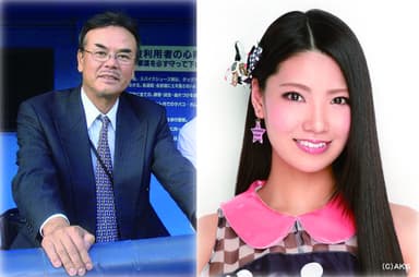 始球式セレモニーに登場する倉持 明さん(父)と倉持 明日香さん(娘)