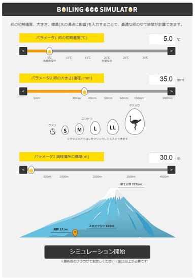 ゆで卵の伝熱シミュレーター2