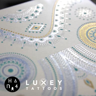 LUXEY TATTOOS Hana4 ターコイズブルー(4)