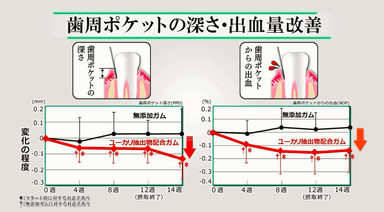 歯周ポケットの深さ・出血量改善