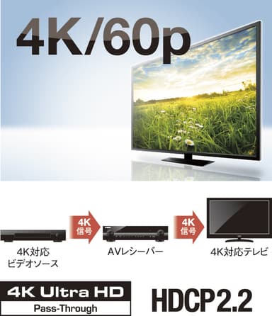 HDCP2.2、および4K/60p映像信号に対応