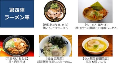 【第四陣】ラーメン軍　メニュー