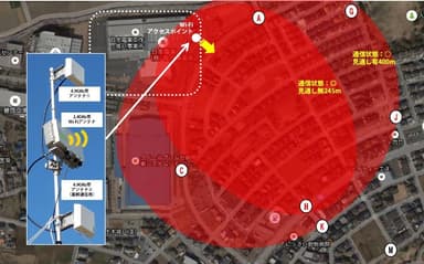 図4．坂戸事業所周辺のWi-Fiエリア化の結果