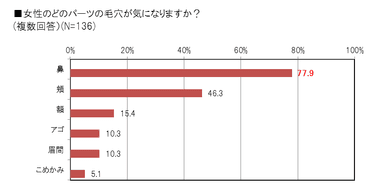 ［グラフ］毛穴のパーツについて