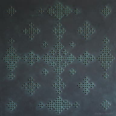 橋場信夫 Untitled 2006 緑青 120cm×120cm