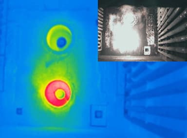 燃焼炉内の炎越し熱画像
